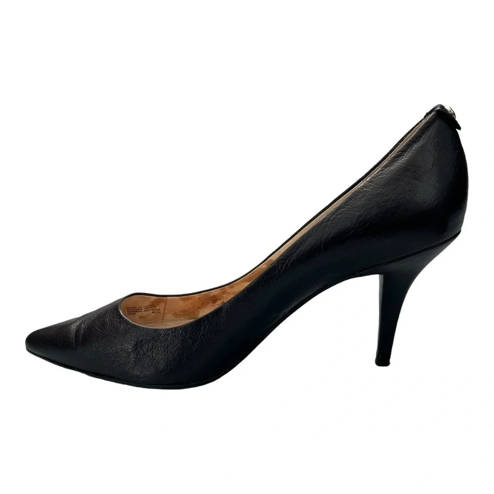 Michael Michael Kors Dorothy black 100% leather pointy toe classic pump heels - Picture 2 of 10